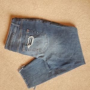 Maurices high rise super skinny button fly destructed jeans size 16W